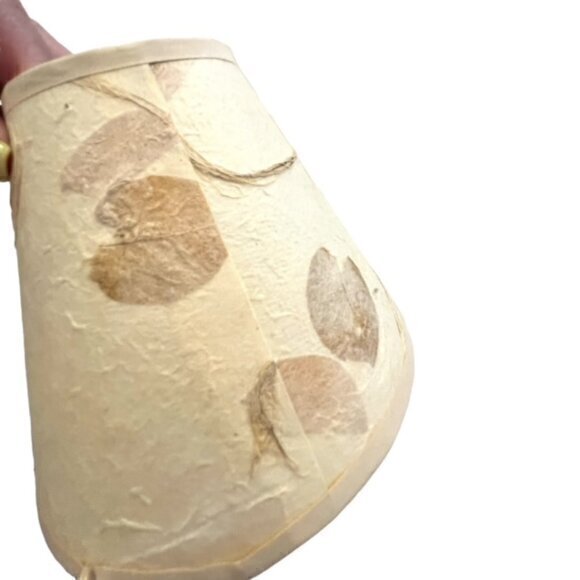 Vintage Mini Clip On Table Lamp Shades (2) Bow 4"‎ Tall Beige Coordinated Floral - Picture 3 of 12